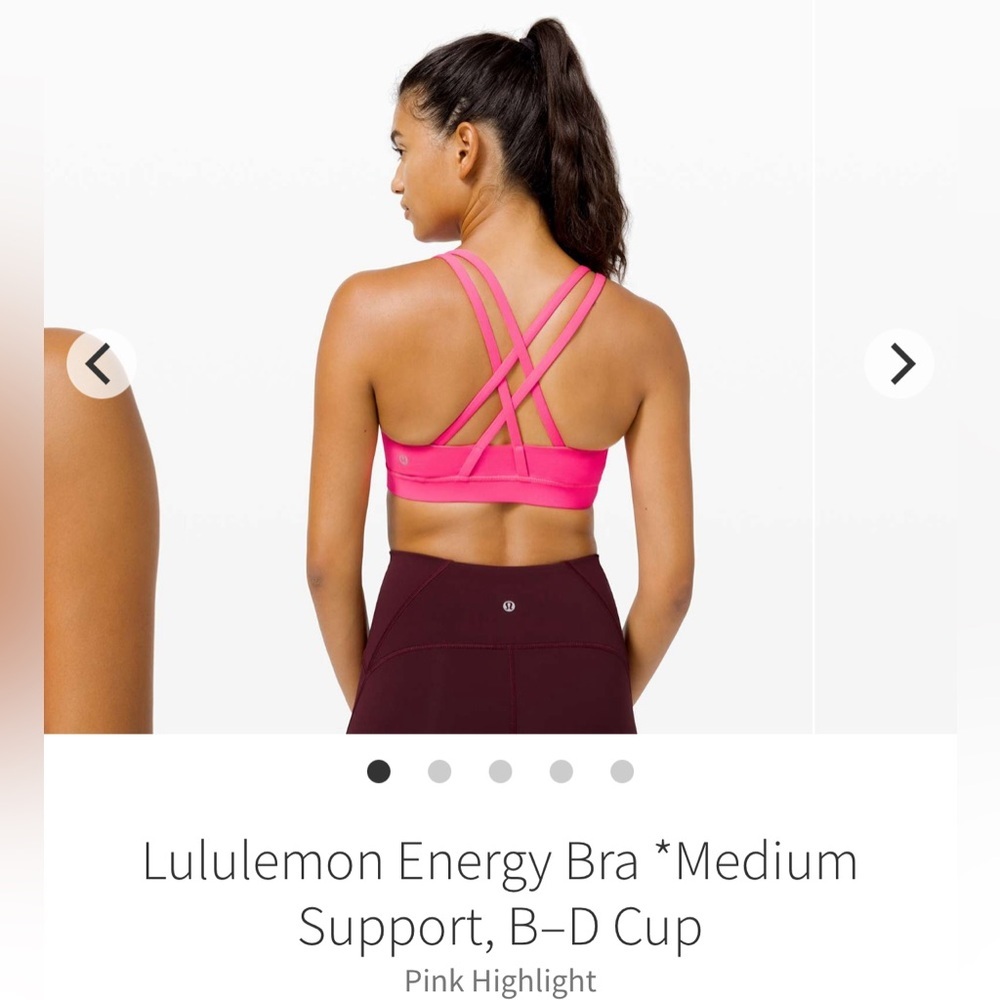 lululemon athletica Pink Sports Bra - Medium Support highlighter pink size 4
